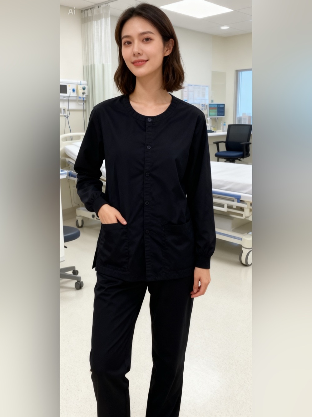 WonderWink Women’s Cargo Scrub Set - Black Size S/M